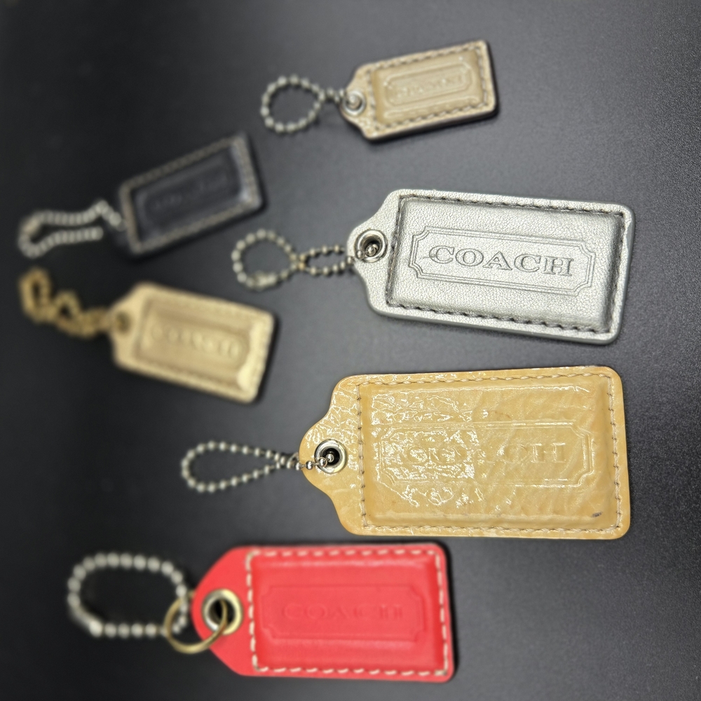 Coach Leather hangtags- Black, Gold, Red